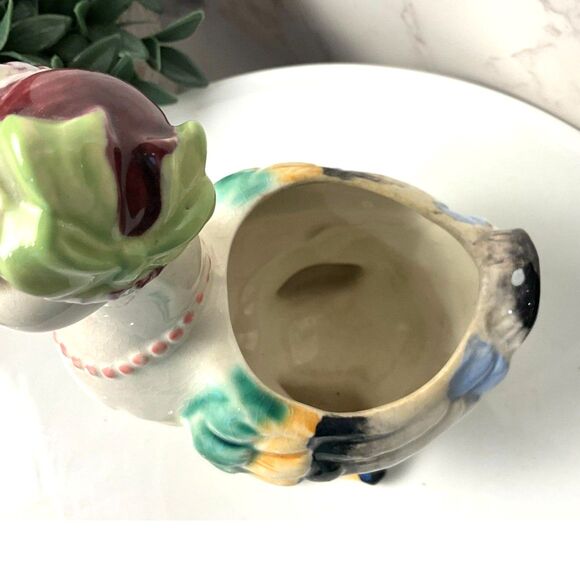 Adorable vintage duck in a bonnet planter so sweet must see - Picture 4 of 7